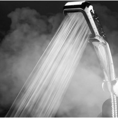 Shower Bath Head Adjustable 3 Mode High Pressure Stone Stream Handheld Telephone Shower Head Temperature Control