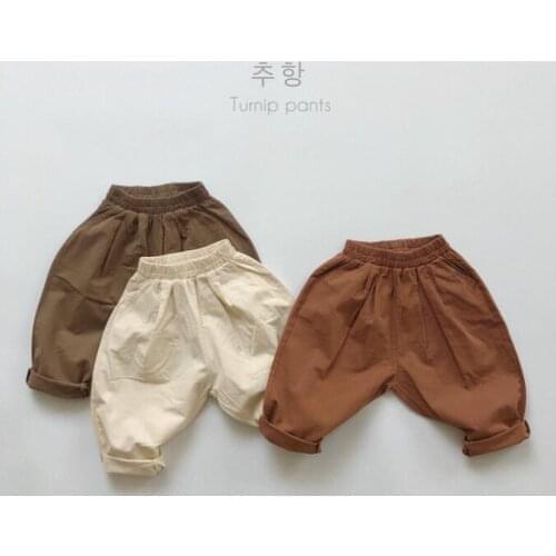 2021 new girls boys long pants cotton autumn cool kids pants