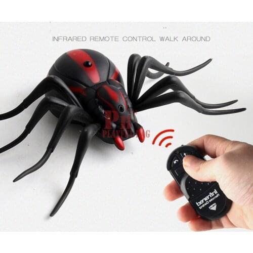 Pb playful bag Funny Simulation Infrared RC Remote Control Scary Creepy Insect spider Toys Halloween Electronic pets Gift For
