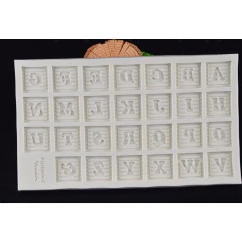 Food Grade DIY Baking Tools Square Letters Fondant Cake Decoration Mold Handmade Soap Chocolate Molds