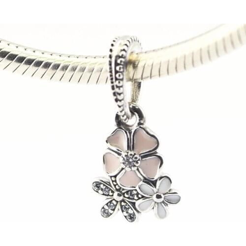 Fits Pandora Beads Bracelets Poetic Blooms Charms with Mixed Enamels 925 Sterling-Silver-Jewelry Free Shipping