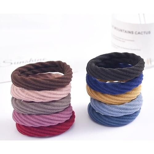 5Pcs/Set Basic Women Hair Band Simple Elastic Headband Twill Hair Ties Hair Accessories Gift for Girls Holder for thick ponytail
