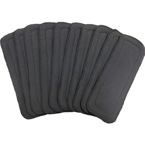 Five Ply Bamboo Charcoal Reusable Diapers Changing Mat Washable and Reproducible Diapers Black Diapers Inserts for Baby
