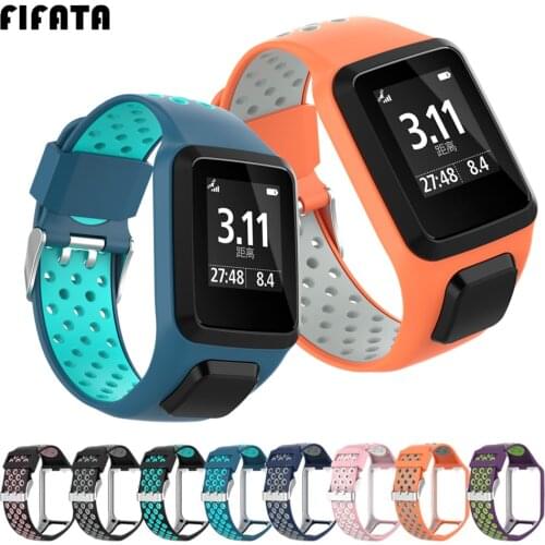 FIFATA Sport Watch Band For Tomtom Runner 3/2 Smart Bracelet Silicone Wrist Strap For Tomtom Adventurer/Golfer 2/Spark/3 Music