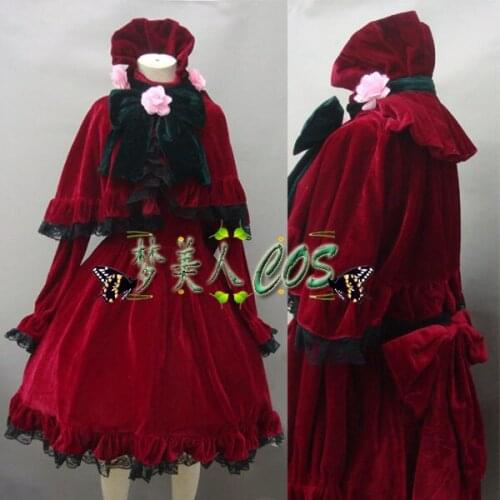 Rozen Maiden Shinku Pure Ruby Cosplay Costume Anime Custom Made Red Uniform