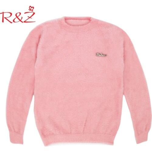 R&Z 2017 New Girls Shirt Cashmere Sweater Imitation Fur Brand High Quality Long Sleeves Spring Autumn Candy Colors Kids Tops k1