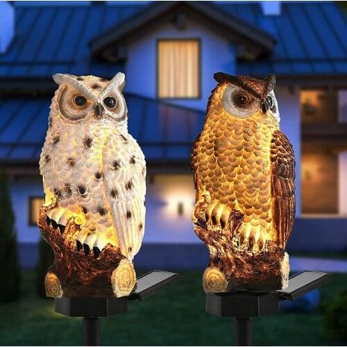 Solar Powered Garden LED Lights Waterproof Owl Pixie Lawn Ornament Stake Lamp Unique Christmas Lights Outdoor Decor Solar Lamps