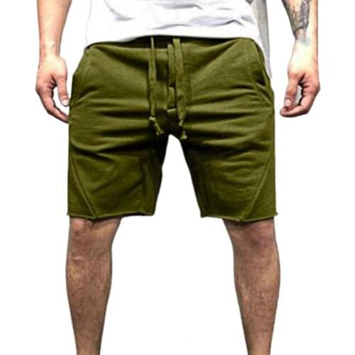Casual Shorts Men Trendy Solid Color Sports Shorts Knee Length Men Drawstring Side Pockets Training Shorts Men Sweatpants 3XL