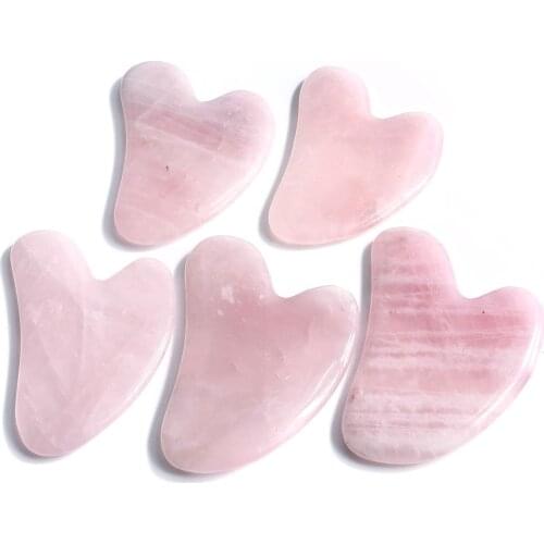 Natural Jade Gua Sha Scraper Board Massage Rose Quartz Jade Guasha Stone For Face Neck Skin Lifting Wrinkle Remover Beauty Care