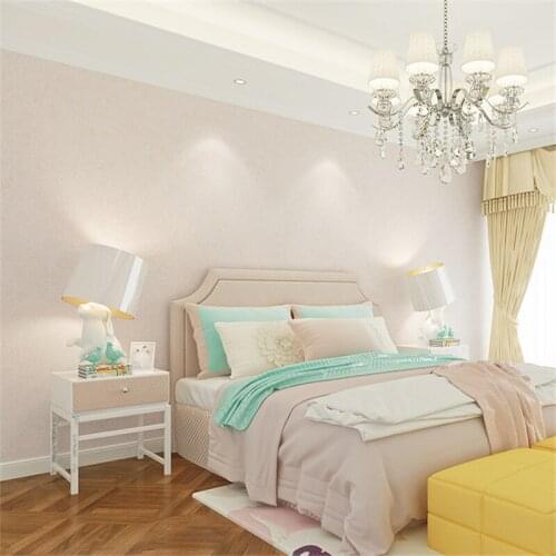 Beibehang Modern minimalist non-woven wallpaper green solid color plain bedroom living room TV background wall 3d wallpaper roll