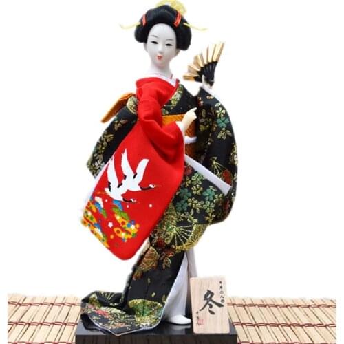 30cm Beautiful Hand made japanese Dancing geisha statue Unique kimono home decoration novelty gifts for friends