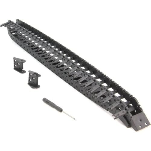 10X20mm Drag Chain Length 1Meter Open Type Black Plastic Cable Carrier R18 with 1Kit End Connectors for 3D Printer CNC Machines