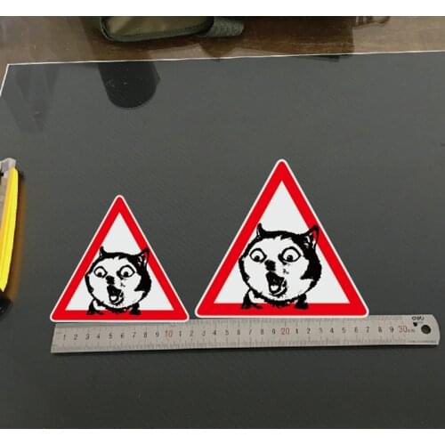 XY Fun Decorate Car Styling and Decals Motorbike Sticker Accessories Husky Dog Warning Funny Sign Self Adhesive