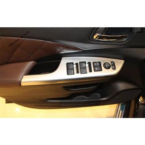 Yimaautotrims Inside Window Lift Switch Button Decoration Trim Cover Fit For Honda CRV CR-V 2012 2013 2014 2015 ABS Matte