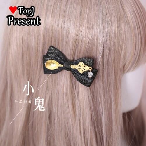 Lolita Gothic Diablo Cosplay Lo Niang Pearl Star lace KC hairpin handmade headdress Lolita accessories