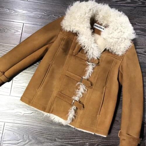 Ladies shearling jacket women suede lambskin jacket