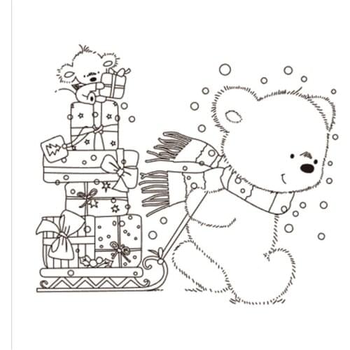 10x10 Girl hugging bear Transparent Clear Silicone Stamp Seal for DIY scrapbooking photo album Decorative clear stamp