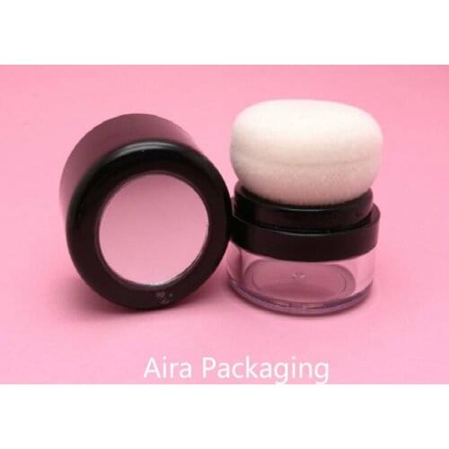 20pcs/lot Empty Mushroom Cute Loose Powder Case DIY Plastic Lovely Cosmetic Powder Packing Box with Mirror Women Beauty Tool