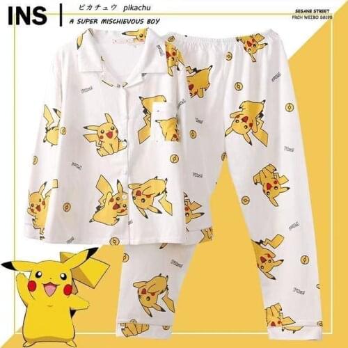 2021 Pokemon Girls Women Letter Nightgowns And Sleepshirts Sleepwear Cute Sleep Shirt Printed Night Dress Short Sleeve Nightwear