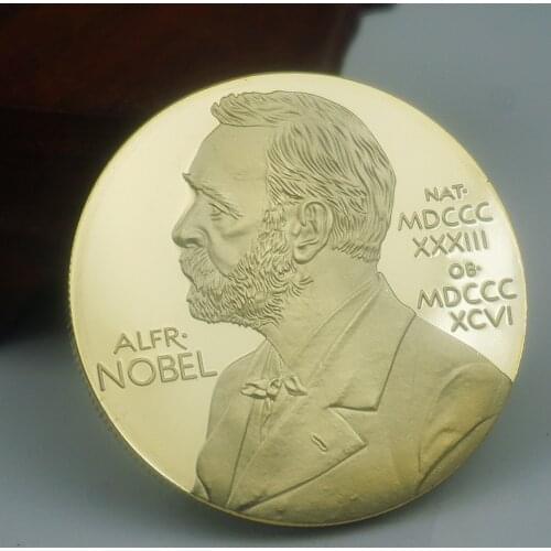 Alfred Bernhard Nobel Gold Coin Commemorative Coins Collection Gift Souvenir Art Metal