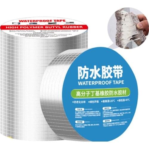 Aluminum Foil Butyl Rubber Tape Face Lift Magical Repair Water Seal Waterproof Heat Resistant Tape For Pipes Adhesive Wall Slab