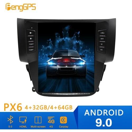 Android 9.0 Tesla Style Car Radio Vertical Screen for Nissan Sylphy 2012+ GPS Navigation Recorder Multimedia No CD Player