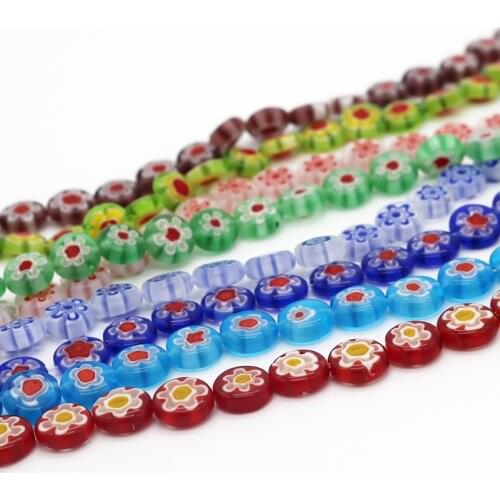 Free Shipping 40pcs/lot Beautiful Millefiori Glass Lampwork Beads Fit Microwave Accessories Fusing Glass Anti High Temperature