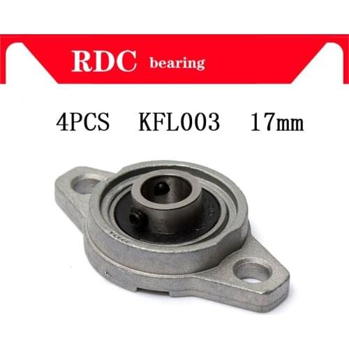 Free Shipping 4pcs KFL003 FL003 17mm High quality pillow block bearing zinc alloy insert linear bearing shaft support CNC part
