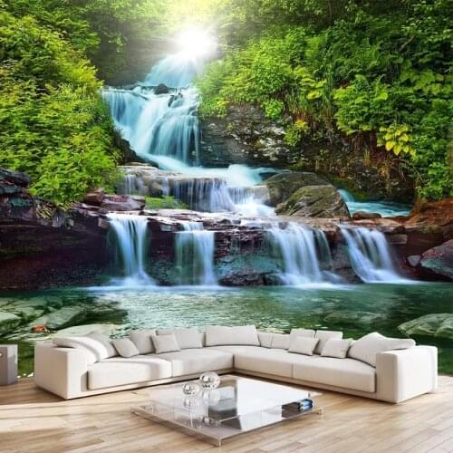 Waterfall Nature Landscape 3D Photo Wallpaper For Bedroom Living Room Sofa TV Background Papier Peint Custom Poster Wall Mural