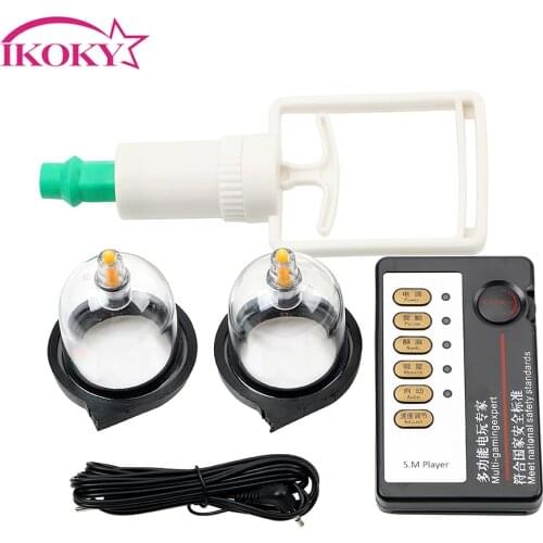 IKOKY Electric Shock Sex Breast pump Clitoris Stimulator Sex Products Sex Toys for Women Breast Sucker Nipple Stimulator Erotic