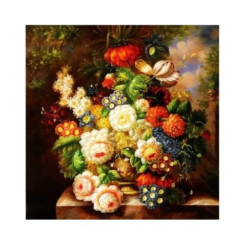 Oil Painting Flower Baskets Cross Stitch Kit High Quality Crafts 14CT Unprinted For Embroidered Handmade Art Wall Home Decor