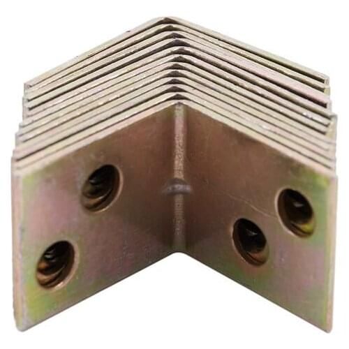 Metal Shelf Support 90 Degree Right Angle Bracket 12pcs Brass Tone