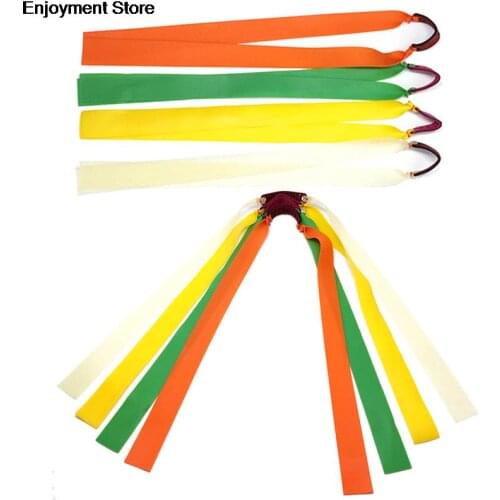 30cm Slingshot Powerful Elastic Flat Rubber Band Practical Hunting Sports Catapult Kit Set Slingshot Rubber Random Color
