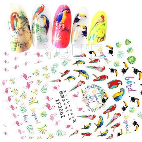 Nail Art Sticker DIY Sticker Decals Bird Feather Nail Art Design Manicure Back Glue Adhesive Sticksers for Nails Foil Decoration
