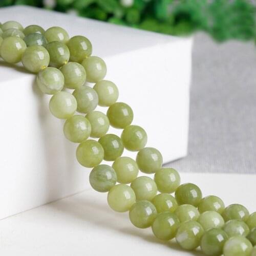 Natural Stone Green Southern Jades Round Beads Loose Strand For Jewelry Making DIY Necklace Bracelet Earring Size 4-12mm 15"