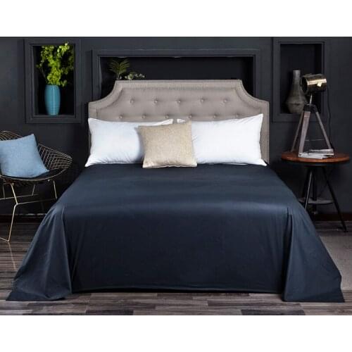 1Pc Solid Color Flat Sheet Cotton High Quality Bedding Queen King Size Bed Sheets