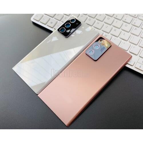 50Pcs Original Back Glass Cover for Samsung Galaxy Note 20 Ultra Back Battery Door Housing Cover With Adhesive with Camera Lens