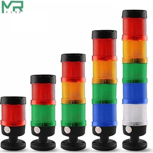 Stack Lamp Industrial LED Signal Tower Alarm Caution Light Tower Industrial Warning Light for Machine no buzzer 2V 24V 110V 220V