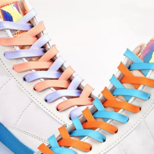 Two-tone Flat Shoelaces Classic Woven Cutout Sneakers Color Block Shoelace Suitable For All Shoes Lace Strings Adult Children