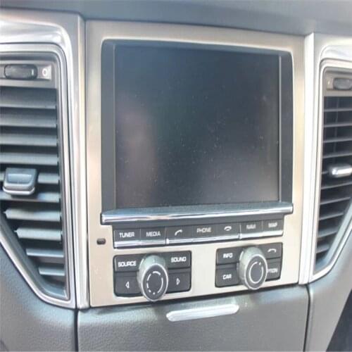 Car auto cover styling For Macan 2014 2015 2016 2017 stainless steel console navigation display screen accessories moulding trim