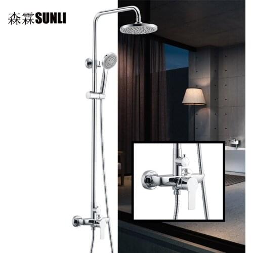 Thermostatic Shower Faucet Mixer Tap Bathroom Shower Faucet Bath Thermostatic Mixering Valve Rainfall Shower Set Mixer