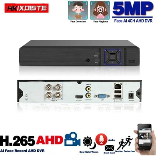 4 Channel 5MP 6 in 1 DVR Video Recorder for AHD Camera Analog Camera IP Camera P2P NVR for CCTV System DVR 8CH H.265 1080P 4ch