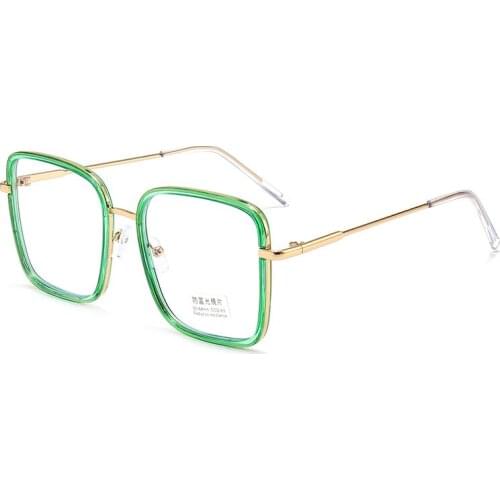 Vintage Blue Light Blocking Transparent Square Glasses Frame for Women Mens Eyewear Metal Glasses for Computer Anti Blue Gafas