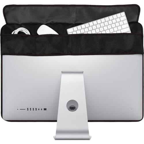 High-quality Black Dustproof Cover PU Leather Protective Shell for Apple iMac 21/27" Screen