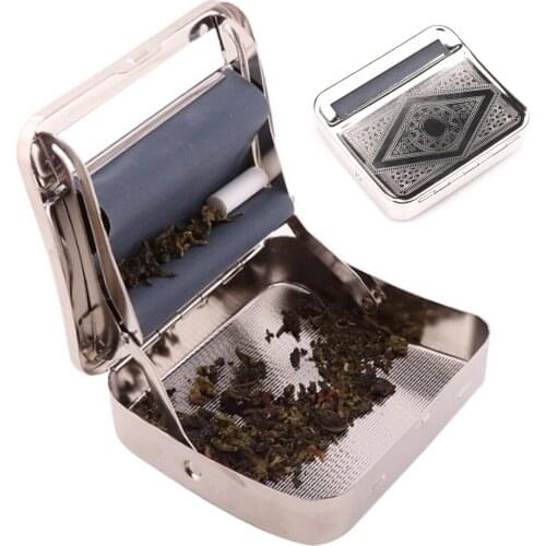 10Pcs Tobacco Rolling Box Metal Smoking Roller 70mm Automatic Paper Machine Cigarette Accessories Drop Shipping Pipas Fumar Hier