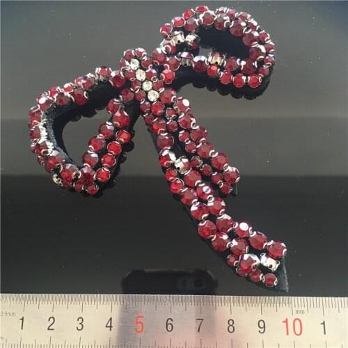 1022-19 big bowknot handmade applique insect rhinestones bead embroidered trim badge fringe DIY sew patch bridal applique