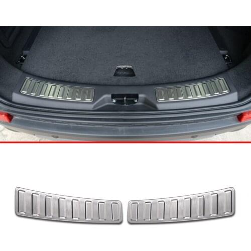 2PCS Stainless Steel Rear Inner Door Bumper Protector Door Sill Plate Trim For Land Rover Discovery Sport 2015-2017 Accessories