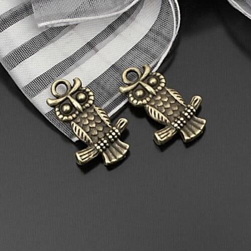23359)30PCS 20x13MM Antique Bronze Zinc Alloy Owl Charms Pendants Jewelry Making Supplies Diy Findings Accessories