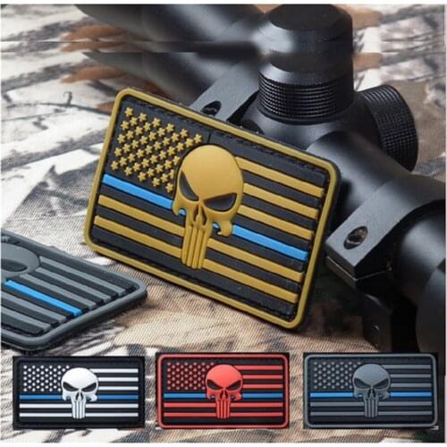 3D PVC Glue Armband Loop And Hook Seals Skeleton Rubber Patches American Flag Patches Seals Patches