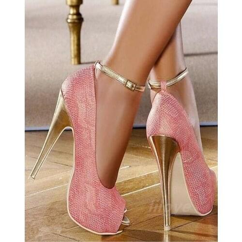 Crystal Mosaic DIY 5D Diamond Painting Full Square Round 3D Diamond Embroidery "Pink high heels" pictures Home Decoration DF60